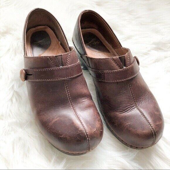 Dansko Solstice Clog Womens Brown Leather Comfort Shoes 38 - Picture 2 of 6
